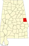 State map highlighting Chambers County