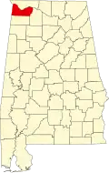 State map highlighting Colbert County