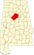 State map highlighting Jefferson County