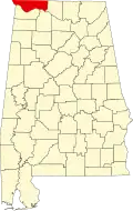 State map highlighting Lauderdale County