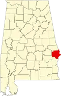 State map highlighting Russell County