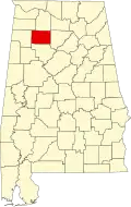 State map highlighting Winston County
