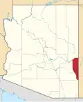 State map highlighting Greenlee County