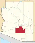 State map highlighting Pinal County