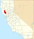 State map highlighting Lake County