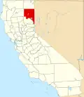 State map highlighting Lassen County
