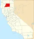 State map highlighting Shasta County
