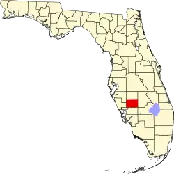 A state map highlighting DeSoto County in the southern part of the state. It is small in size and rectangular in shape.