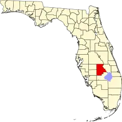 A state map highlighting Highlands County in the southern part of the state. It is large in size.