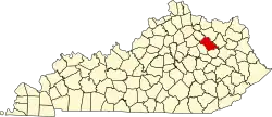 State map highlighting Bath County