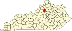 State map highlighting Franklin County