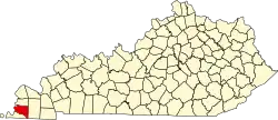 State map highlighting Hickman County