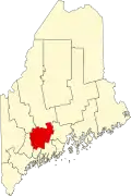 State map highlighting Kennebec County