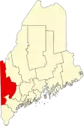 State map highlighting Oxford County