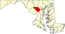 State map highlighting Howard County