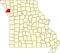 A state map highlighting Buchanan County in the northwestern part of the state.