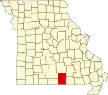 A state map highlighting Howell County in the southern part of the state.