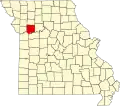 A state map highlighting Ray County in the northwestern part of the state.