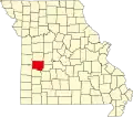A state map highlighting Saint Clair County in the western part of the state.