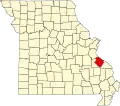 A state map highlighting Sainte Genevieve County in the southeastern part of the state.