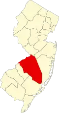 A county in the southern part of the state. It gets wider as it goes northeast. It is one of the largest counties.