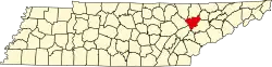 State map highlighting Anderson County