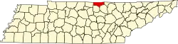 State map highlighting Clay County