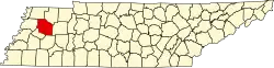State map highlighting Gibson County