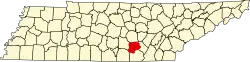 State map highlighting Grundy County