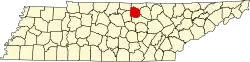 State map highlighting Jackson County
