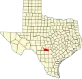 State map highlighting Bandera County