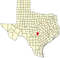 State map highlighting Blanco County