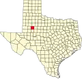 State map highlighting Borden County