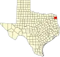 State map highlighting Cass County