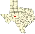State map highlighting Irion County