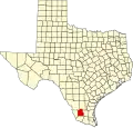 State map highlighting Jim Hogg County