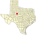 State map highlighting Nolan County