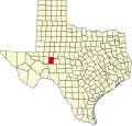 State map highlighting Reagan County
