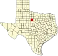 State map highlighting Shackelford County