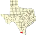State map highlighting Starr County
