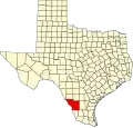 State map highlighting Webb County