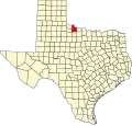 State map highlighting Wilbarger County