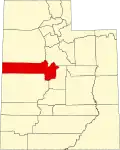 State map highlighting Juab County