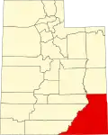 State map highlighting San Juan County