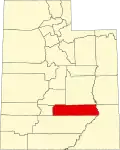 State map highlighting Wayne County
