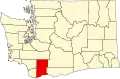 State map highlighting Skamania County