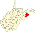 State map highlighting Hardy County