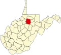 State map highlighting Harrison County