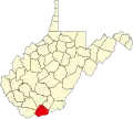 State map highlighting Mercer County