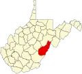 State map highlighting Pocahontas County